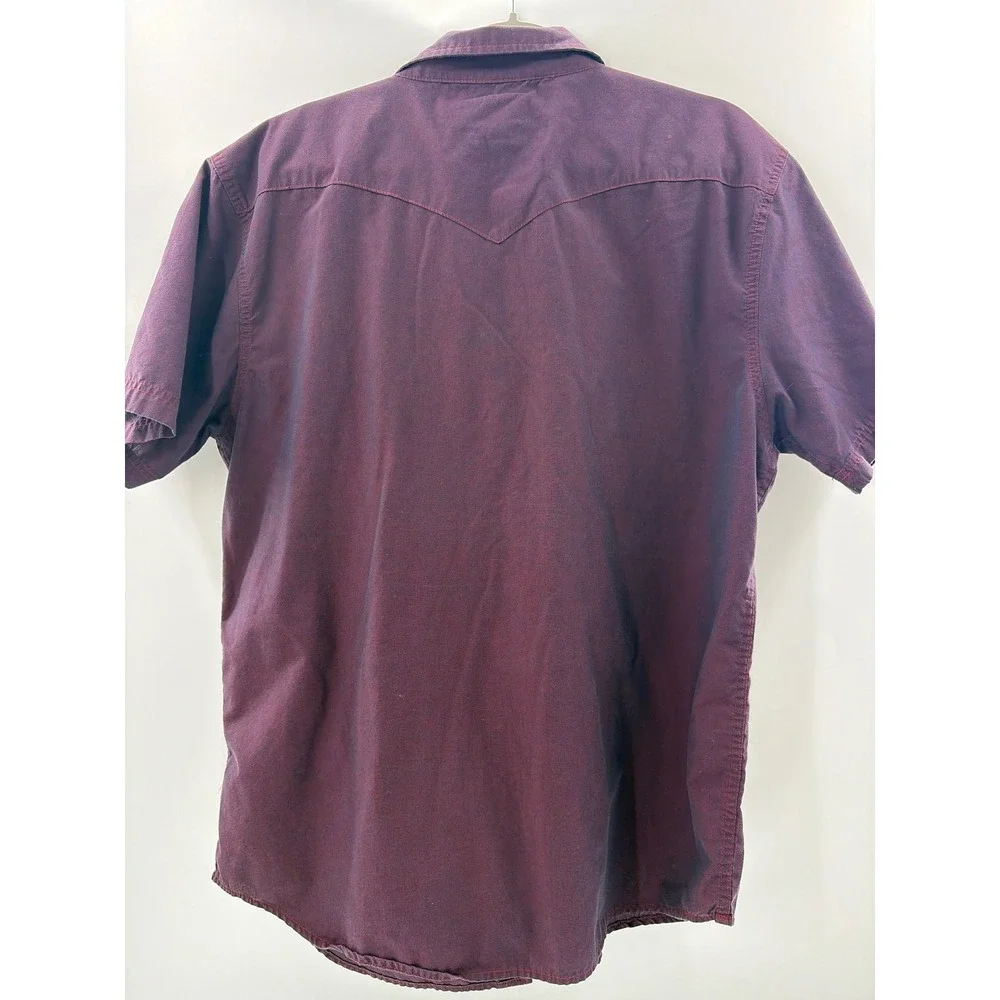 Levis Mens XXL Western Shirt Short Sleeve Burgundy Maroon Button Up 117508